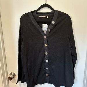 Soft Surroundings Black Tunic with Colorful Buttons